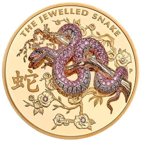 Miniatura: The Jewelled Snake Masterpieces - 10oz Gold Proof Coin $2500 Australia 2023