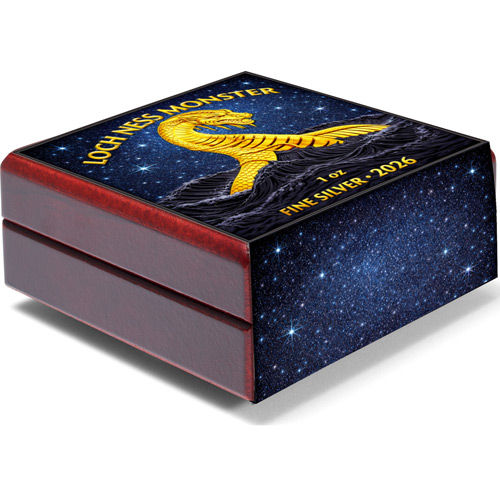 Miniatura: LOCH NESS MONSTER Diamond Dust 1 Oz Silver Coin 2 Pounds Great Britain 2026