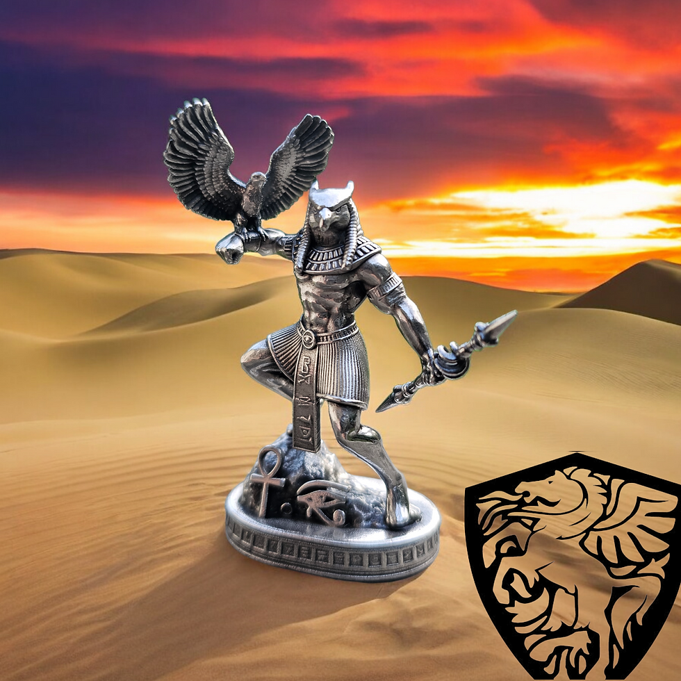 Egyptian Gods Horus Poured 3 oz Silver Statue