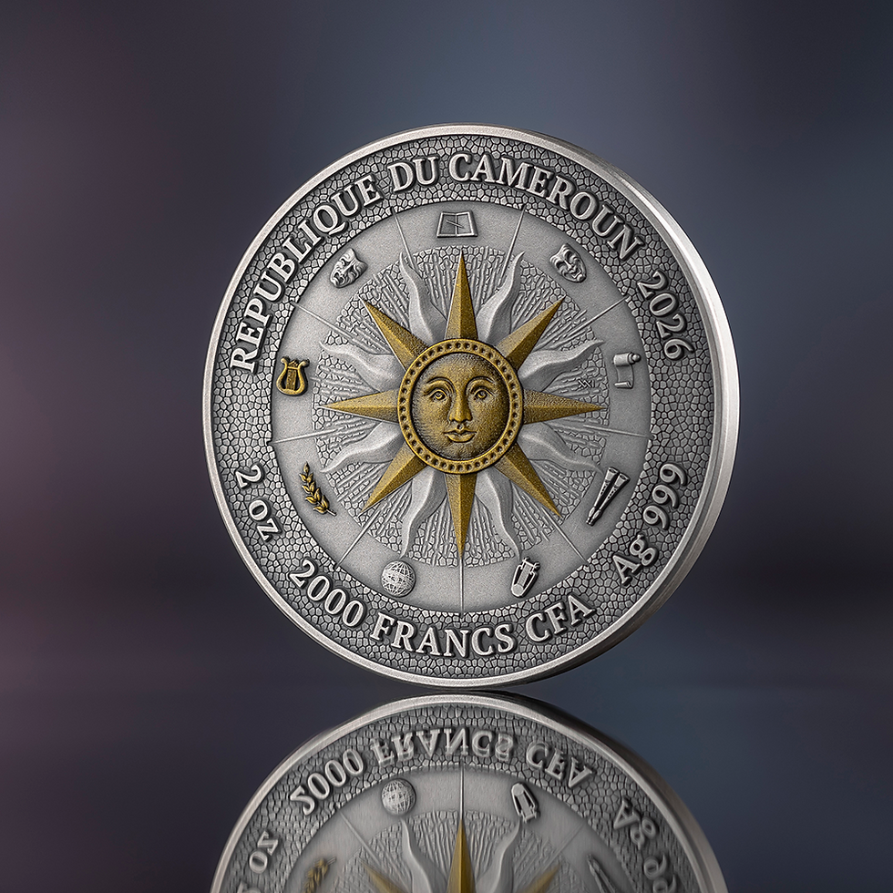 Miniatura: ERATO AND POLYHYMNIA: The Nine Muses 2 oz Antique finish Silver Cameroon 2026