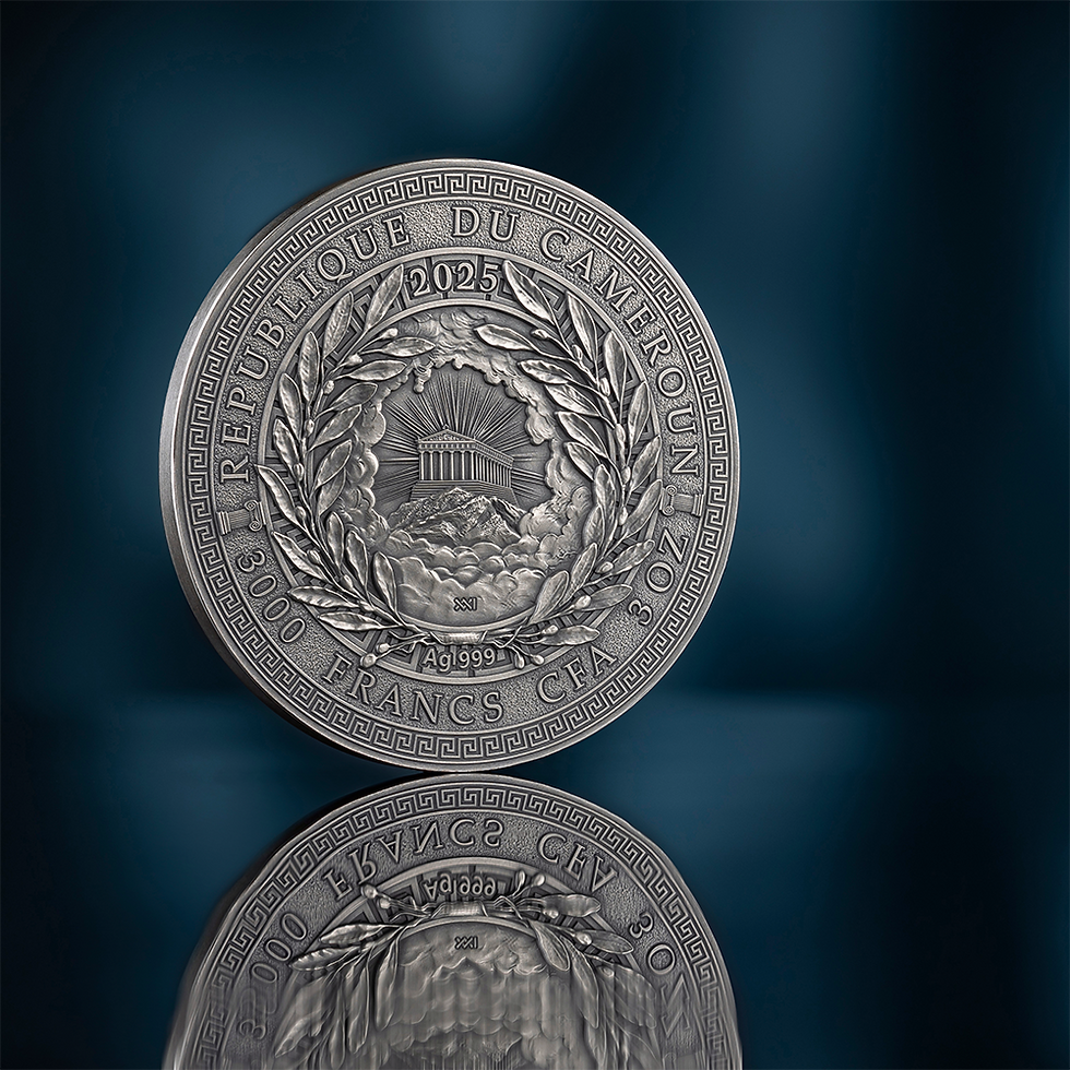 Miniaturbild: Zeus The Great Greek Mythology 3 oz Antique finish Silver Coin Cameroon 2025