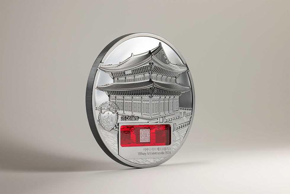 Miniatura: GYEONGBOKGUNG Tiffany Art Metropolis 5 Oz Silver Coin 25$ Palau 2024