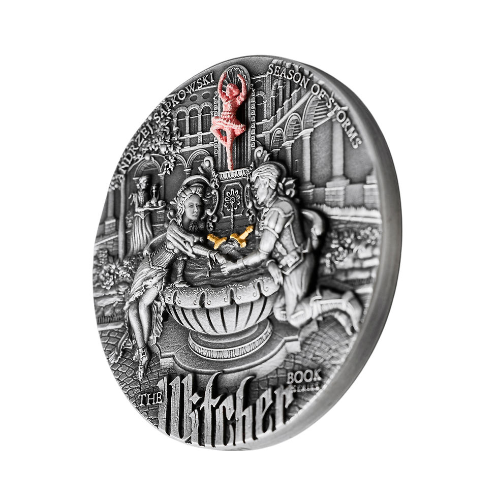 Miniatura: Season of Storms - The Witcher Book Series 2oz High Relief Silver - $5 Niue 2025