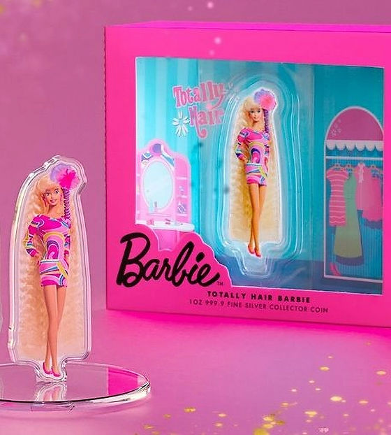 Totally Hair Barbie Shaped 1 oz Silver Coin $2 Solomon Islands