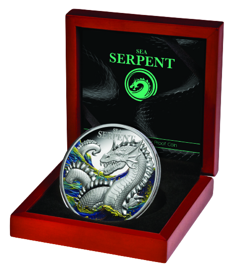 Miniatura: The Sea Serpent Mythical Creature 2 oz Silver Coin $5 Niue 2024