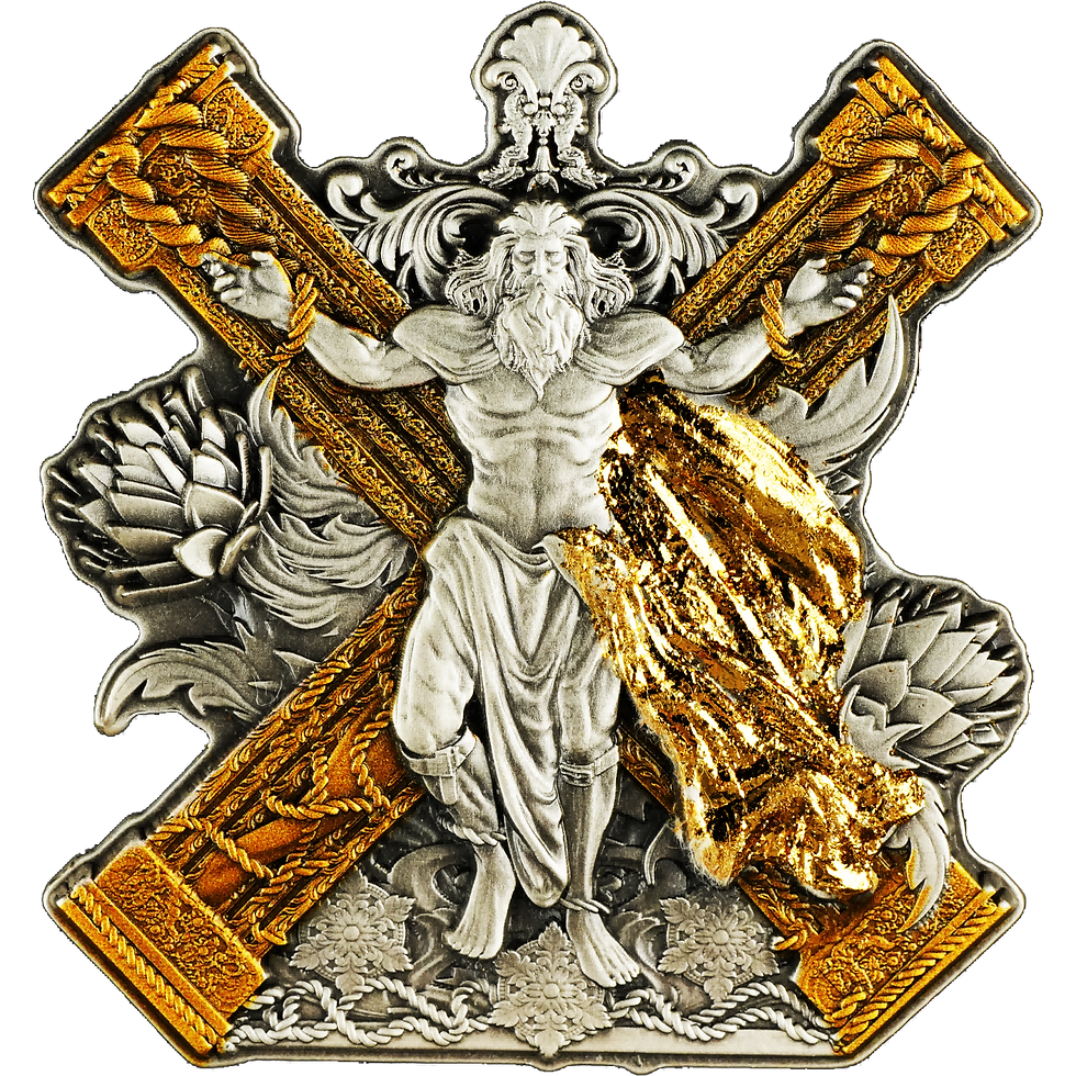 Miniature : St. Andrew: 12 Apostles Series Antiqued 2 oz Silver Coin 2000F Cameroon 2025