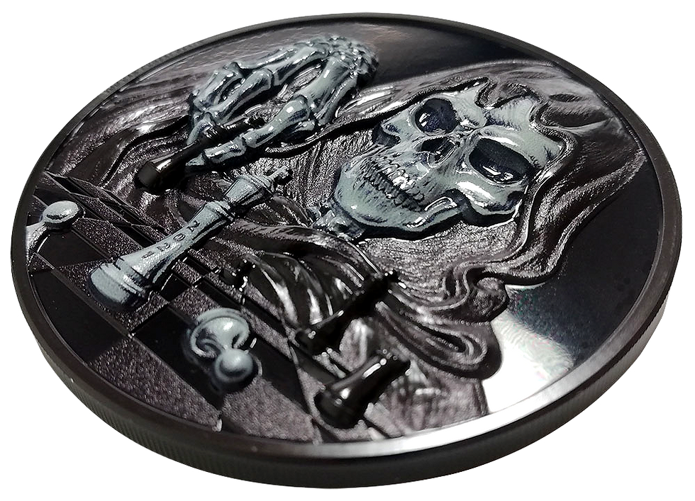 Miniatura: DARK CHECKMATE You Can't Cheat Death 3 Oz Silver Coin 20$ Palau 2021