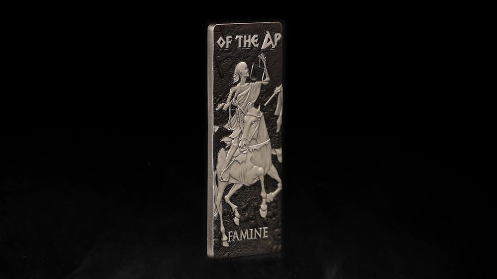 Thumbnail: FOUR HORSEMEN OF THE APOCALYPSE Set 4x1 Oz Silver Coins 5$ Barbados 2024