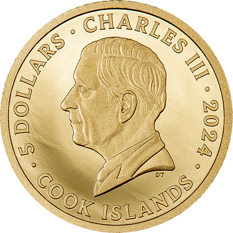 Miniature : Golden K2 Peaks 0.5g 999.9 Gold Coin 5$ Cook Islands 2024