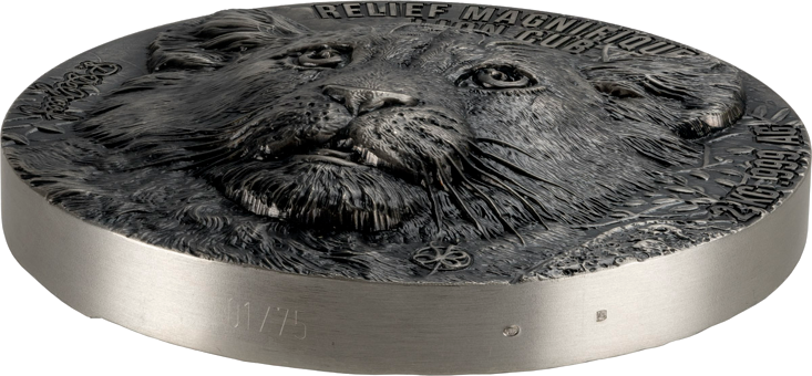 Miniature : LION CUB Relief Magnifique 2 Kg Kilo Silver Coin 20000 Francs Benin 2023