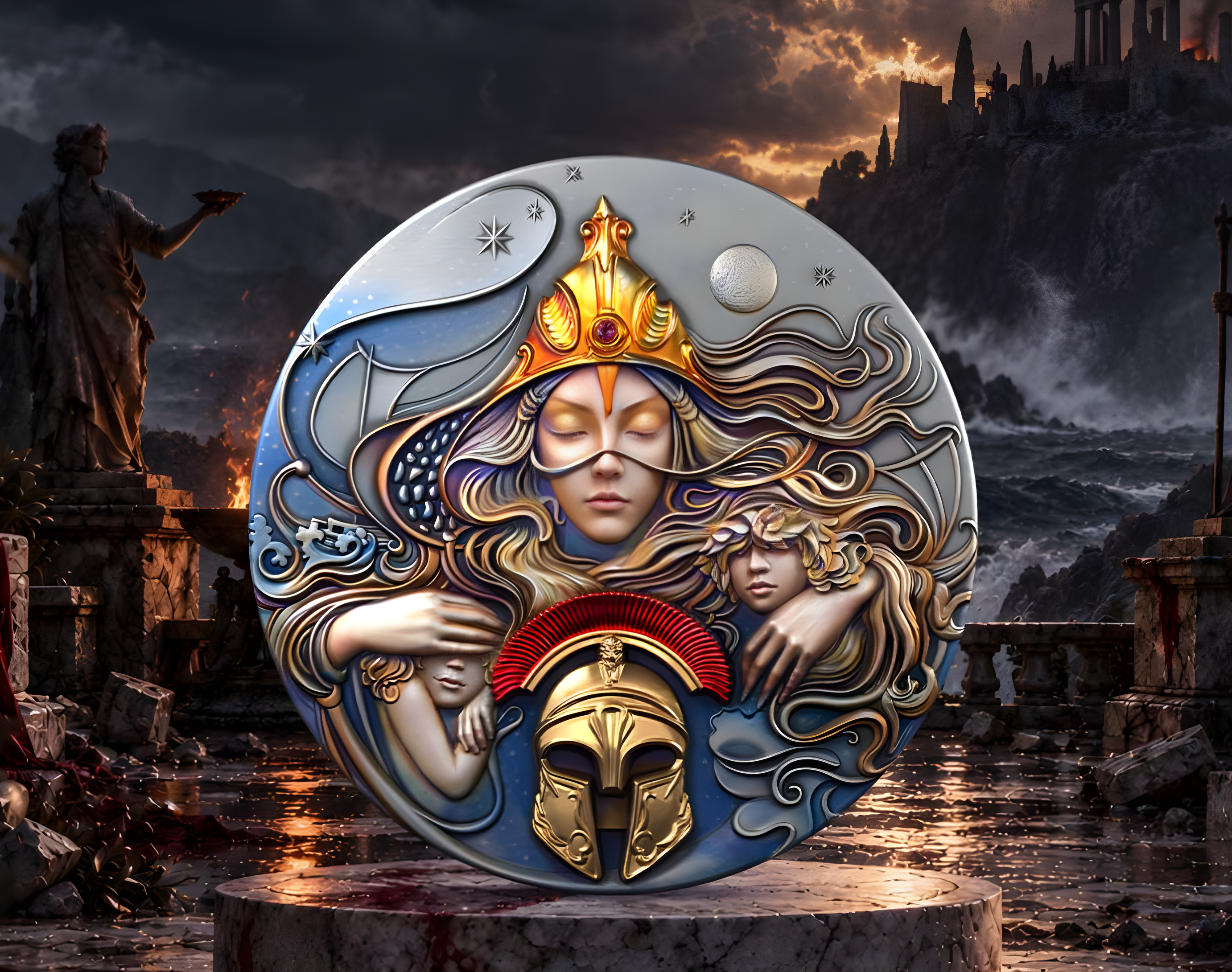 Medea’s Legacy: Myths of Love series - 2 Oz Silver with Real Ruby - 5$ Niue 2026