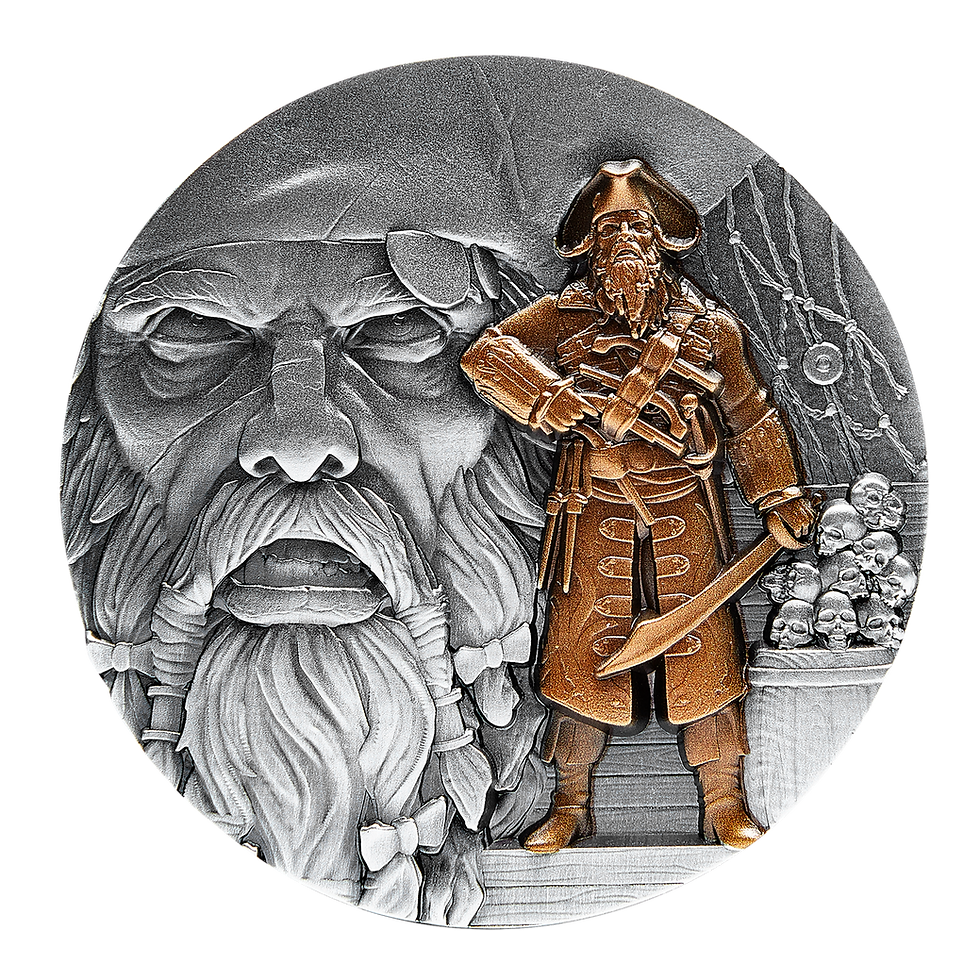 Blackbeard 2 oz Pure Silver Coin – Republic of Chad 2021
