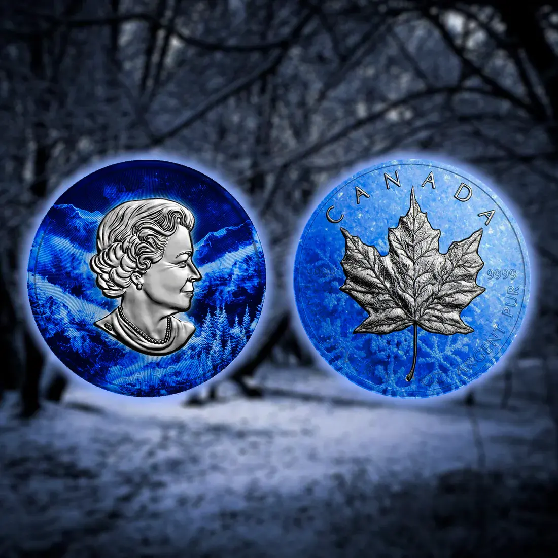 Maple Leaf - Ice Edition 1 oz 999.9 Silver Coin $5 Canada 2023