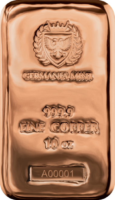 Thumbnail: COPPER CAST BARS 10oz Germania Mint