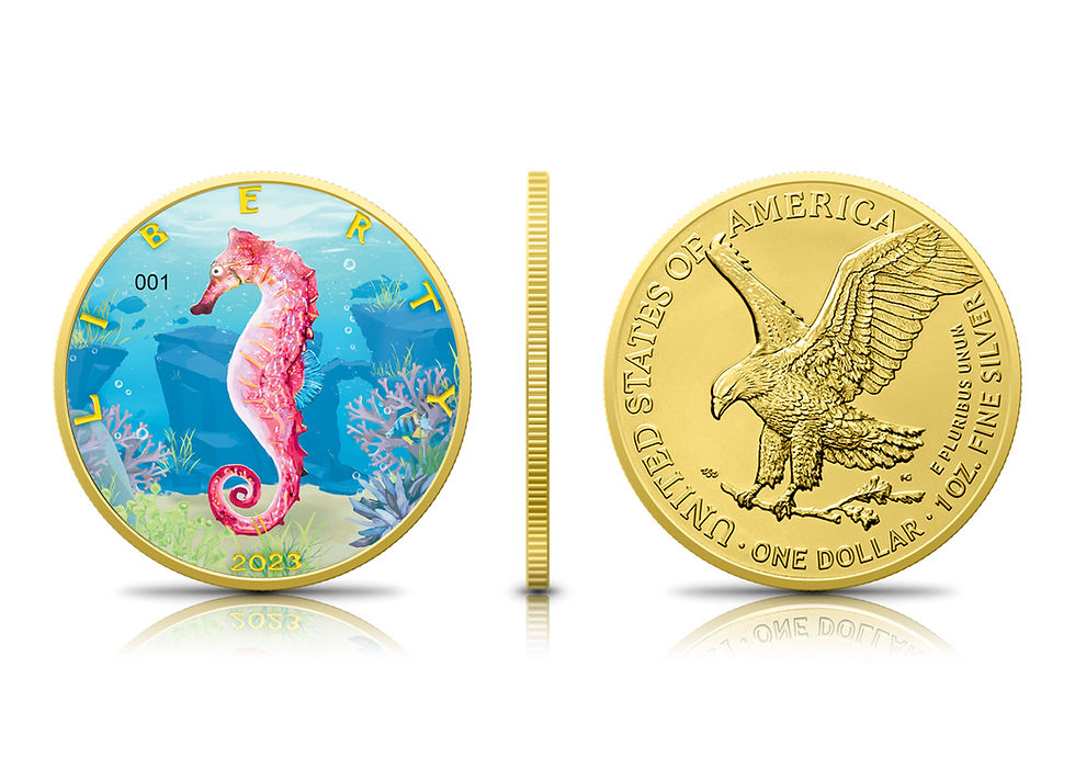 Miniatura: Colour of Paradise II - Collection 3 x 1 oz .999 Silver American Eagle BU 2023