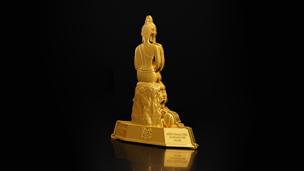 Miniatura: Wednesday Evening Buddha - The Blessed One 1oz Silver Coin 5000 Francs Chad 2024