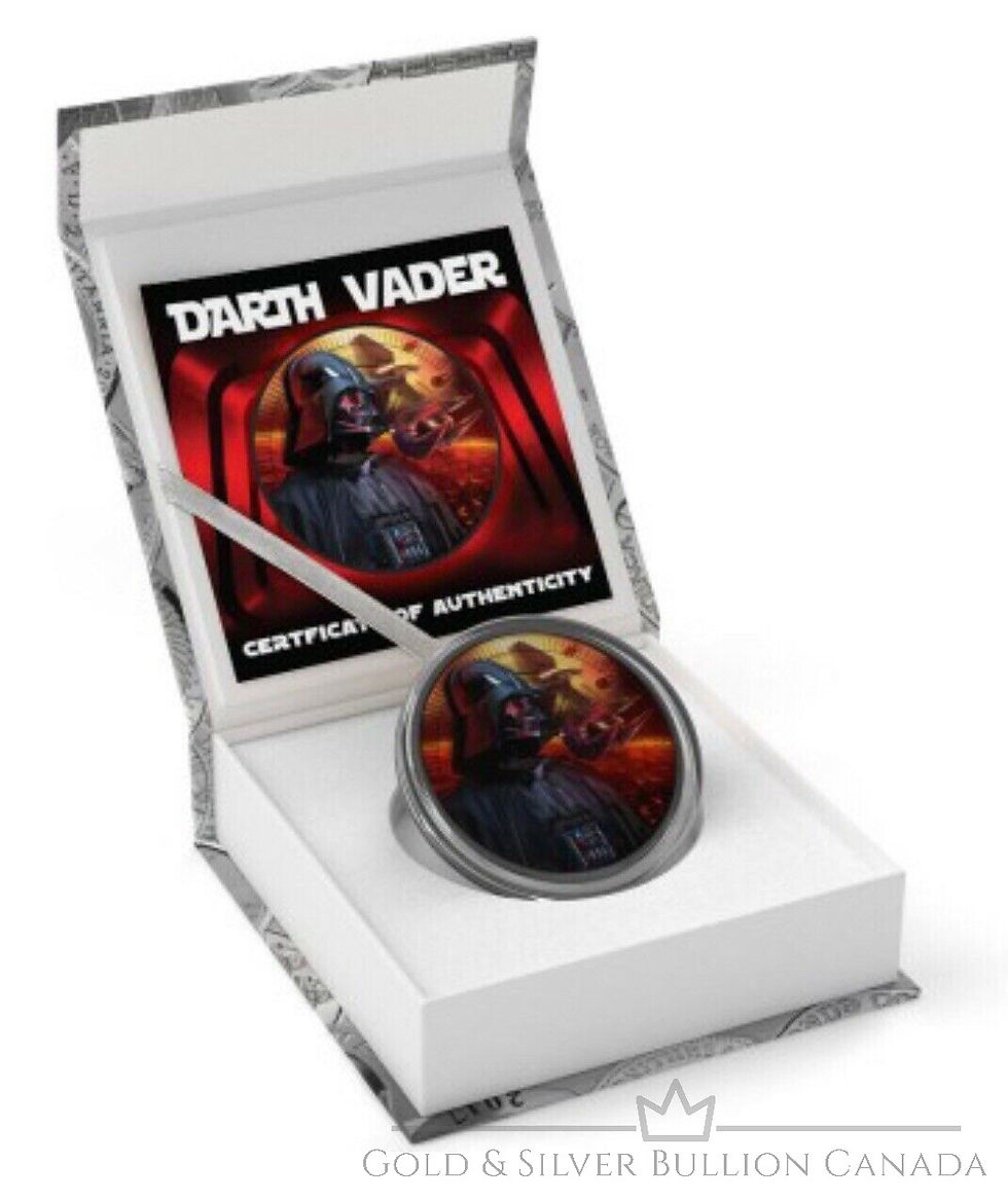 Miniature : 2017 1Oz Silver Darth Vader $2 Niue INTERCEPTOR STARFIGHTER Ruthenium
