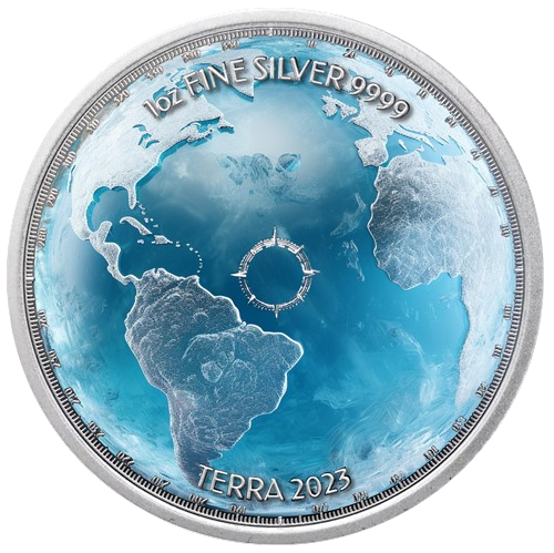 FROZEN EARTH Ice Age 1 Oz Silver Coin 2$ Niue 2023