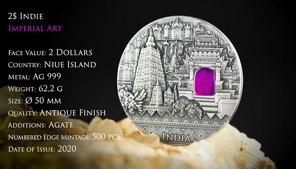 Thumbnail: INDIA Imperial Art 2 Oz Silver Coin 2$ Niue 2020