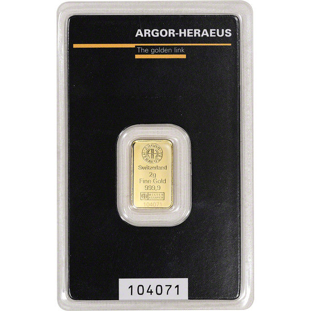 Thumbnail: Gold Bar Au999,9 Heraeus / Argor-Heraues - 2g