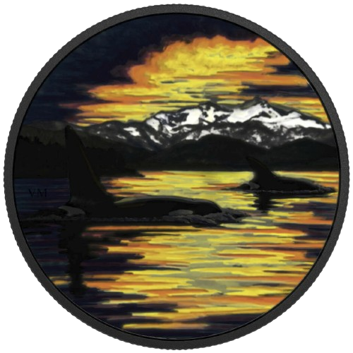 Miniaturbild: 2017 $30 Animals in the Moonlight: Orca - 2oz 999.9 Silver Coin