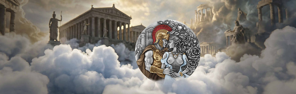 Miniature : Ares & Aphrodite 2oz .999 Silver Coin with Diamond 2000 Francs CFA cameroon 2026
