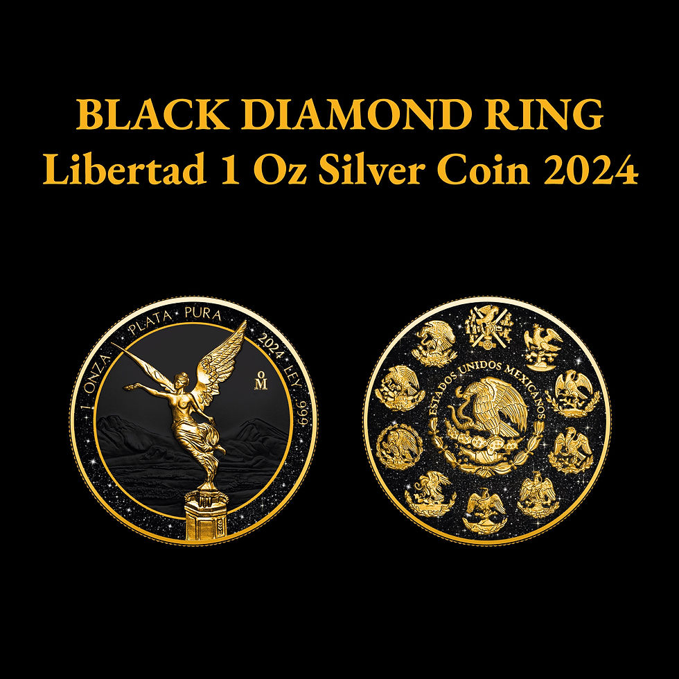 Miniatura: BLACK DIAMOND RING - 1oz .999 Silver Coin - Mexico Libertad 2024