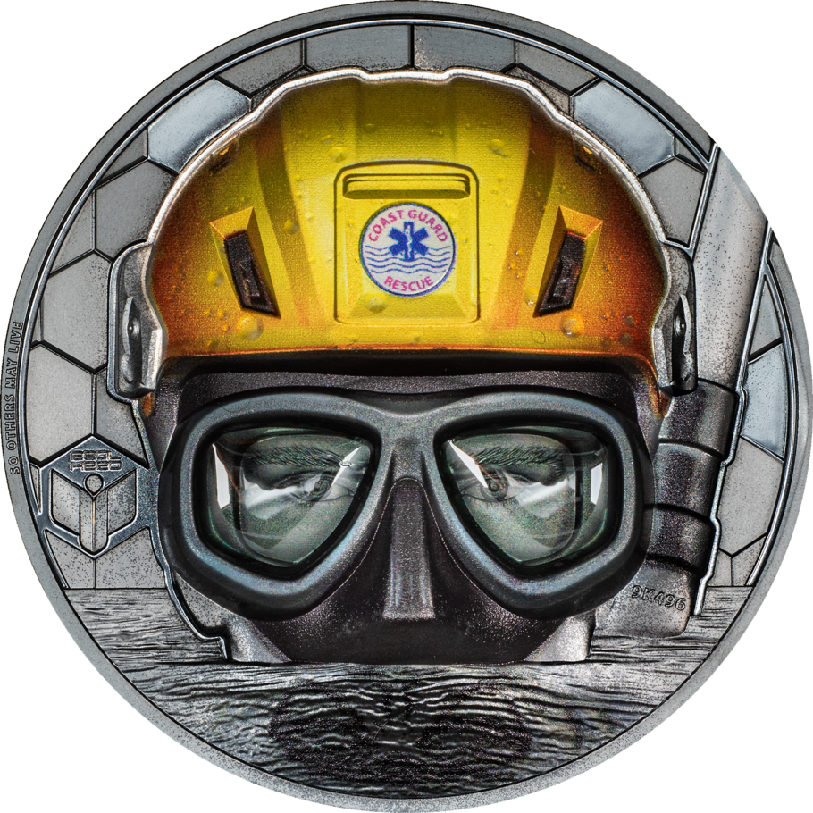 Miniatura: COAST GUARD Real Heroes 3 Oz Silver Coin 20$ Cook Islands 2023