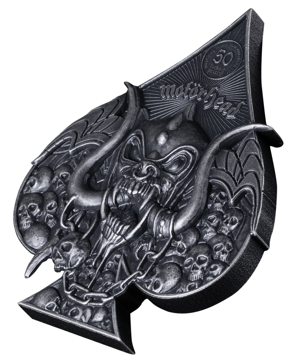 Miniatura: Motörhead Skulleater 50th Ann 3oz .999 Silver Coin $5 Niue 2025