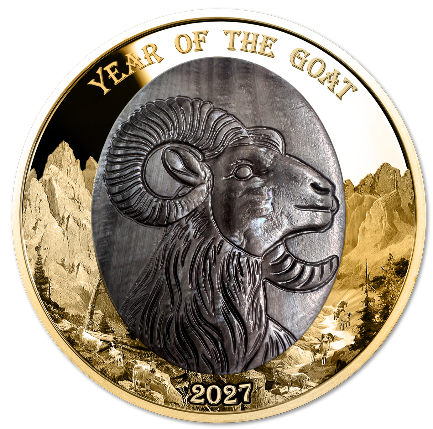 Year of the Goat - 5oz .999 Gold Coin - 100$ Solomon Islands 2027