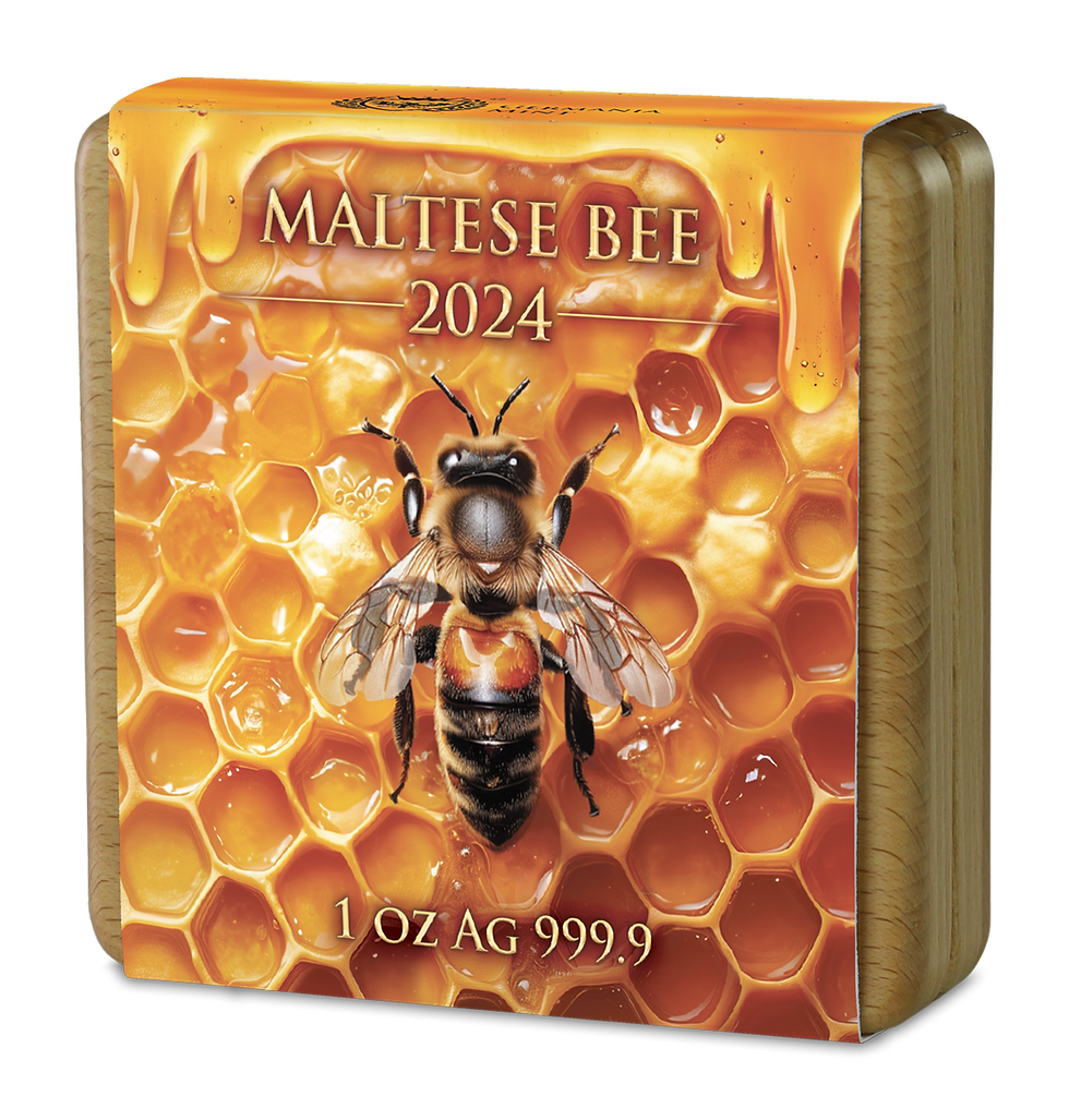 Miniature : 2024 Malta Maltese Bee 5 Euro 1 oz Silver BU