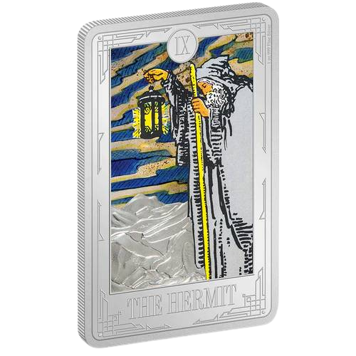Miniaturbild: Tarot Cards IX - HERMIT 1 oz Silver Coin $2 Niue 2023