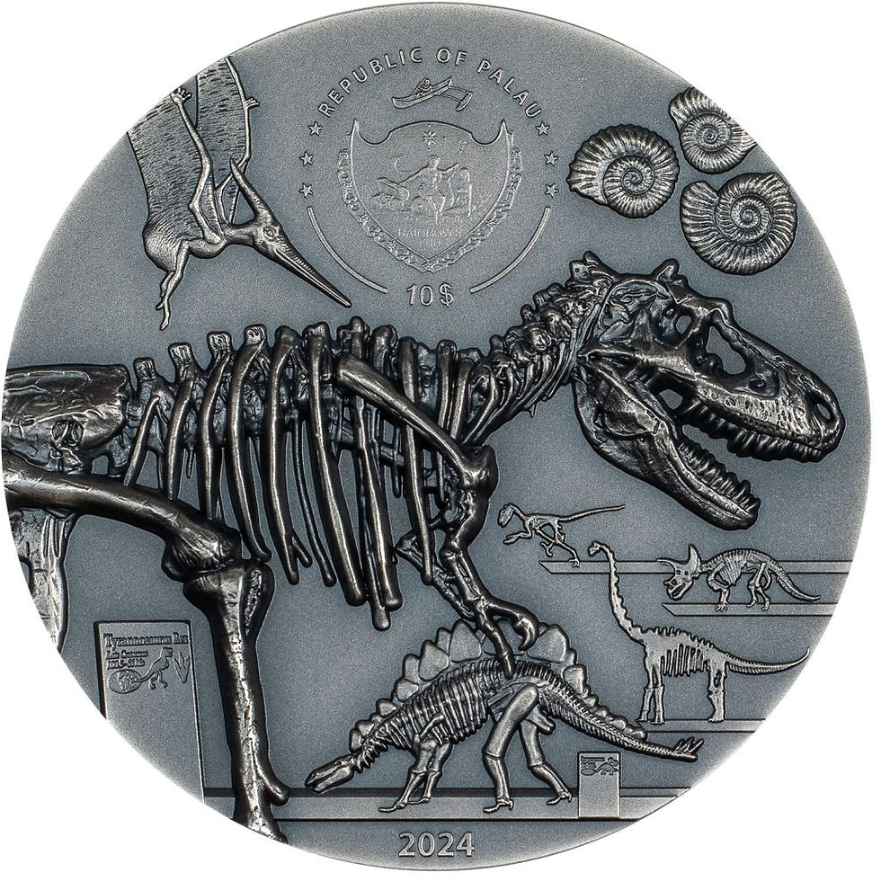 Miniatura: DINOSAUR EXTINCTION - Fury of Nature Series 2 Oz Silver Coin $10 Palau 2024