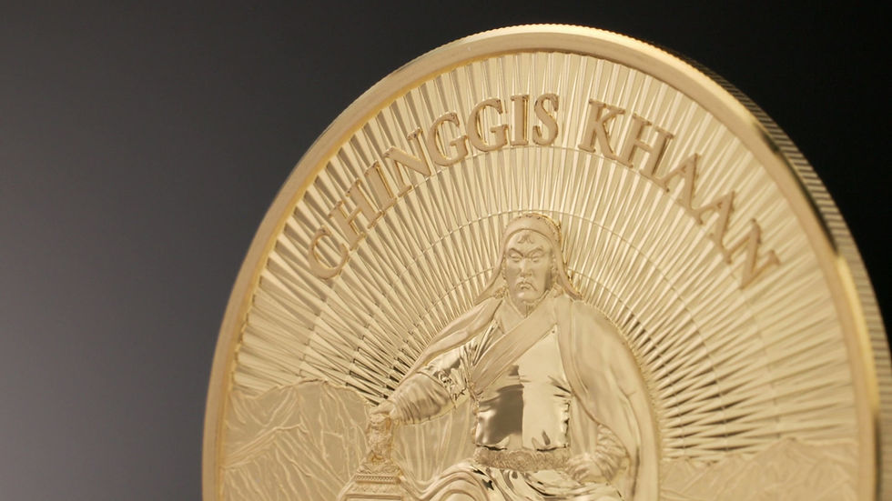 Miniatura: Chinggis Khaan - 1oz 999.9 Gold coin - 25000 Togrog Mongolia 2026