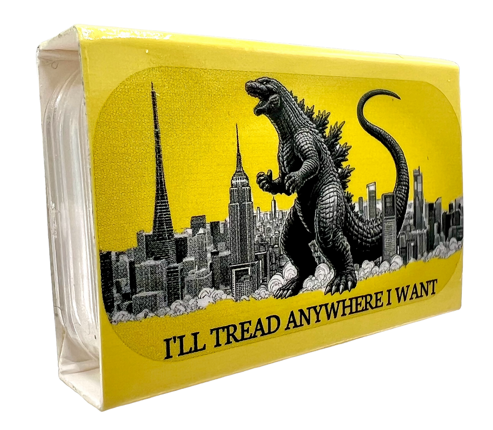 Thumbnail: I'll Tread Anywhere I Want (Godzilla) Colorized 2 oz 99.9 Silver Cast Bar
