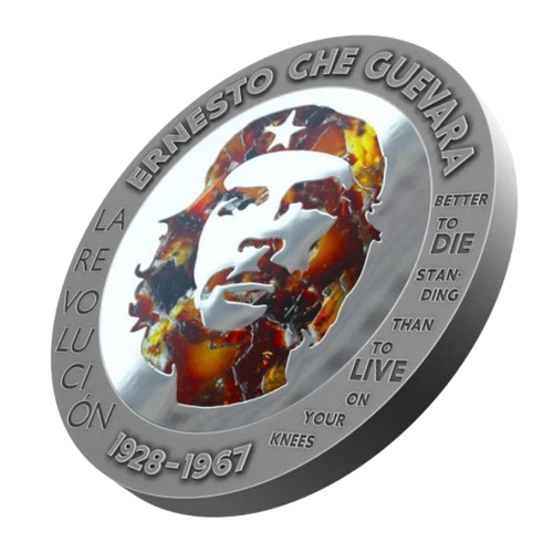 Miniatura: Che Guevara 1 Oz .999 Silver Amber / Steel Handmade Insert 100F Congo 2023
