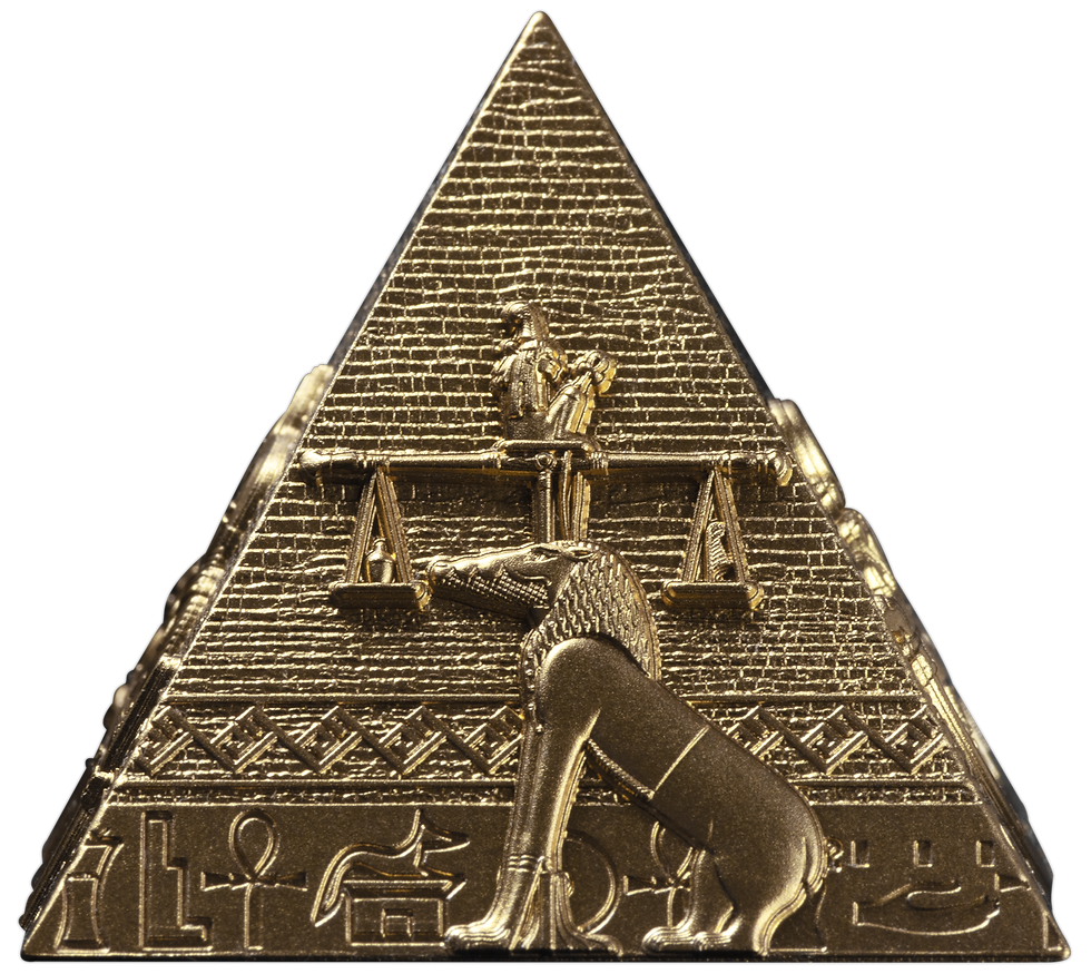 Miniatura: PYRAMIDS OF GIZA Gold Glided Edition -3 Coin Set - 6oz .999 Silver Djibouti 2025