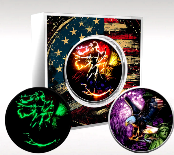 2024 $1 American Silver Eagle Colorized 4th of July Celebration 1oz .999 Coin