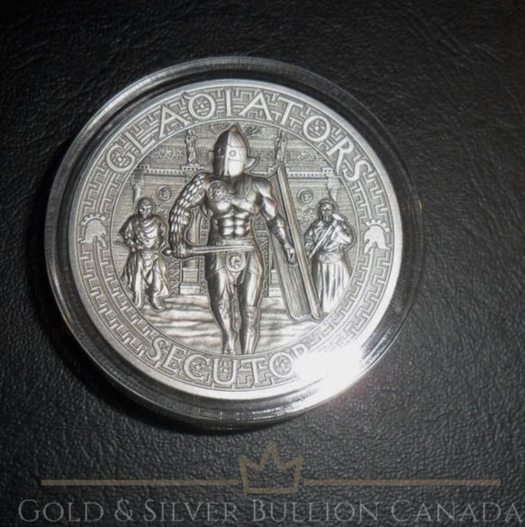 Miniatura: SECUTOR Chaser Gladiators 2 Oz Moneda Plata 5$ Solomon Islands 2017