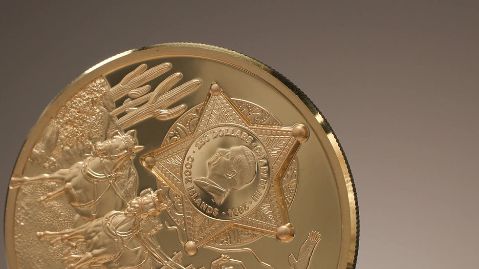 Miniatura: WILD WEST Legends 1oz  999.9 Gold Coin 250$ Cook Islands 2024