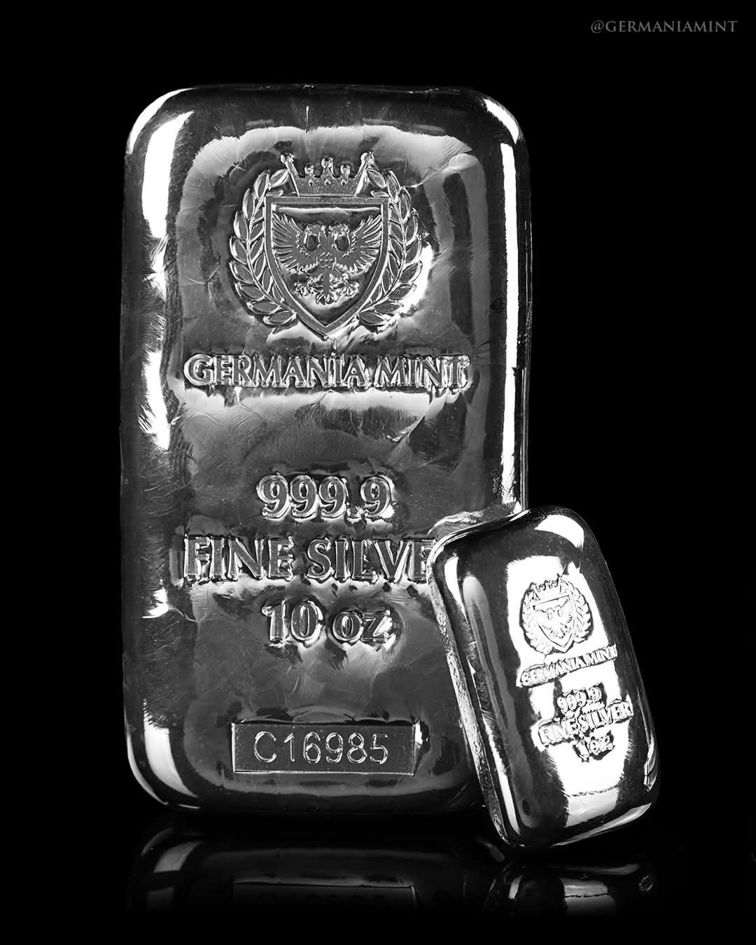 10 oz Germania Mint Silver Bar .9999 Fine