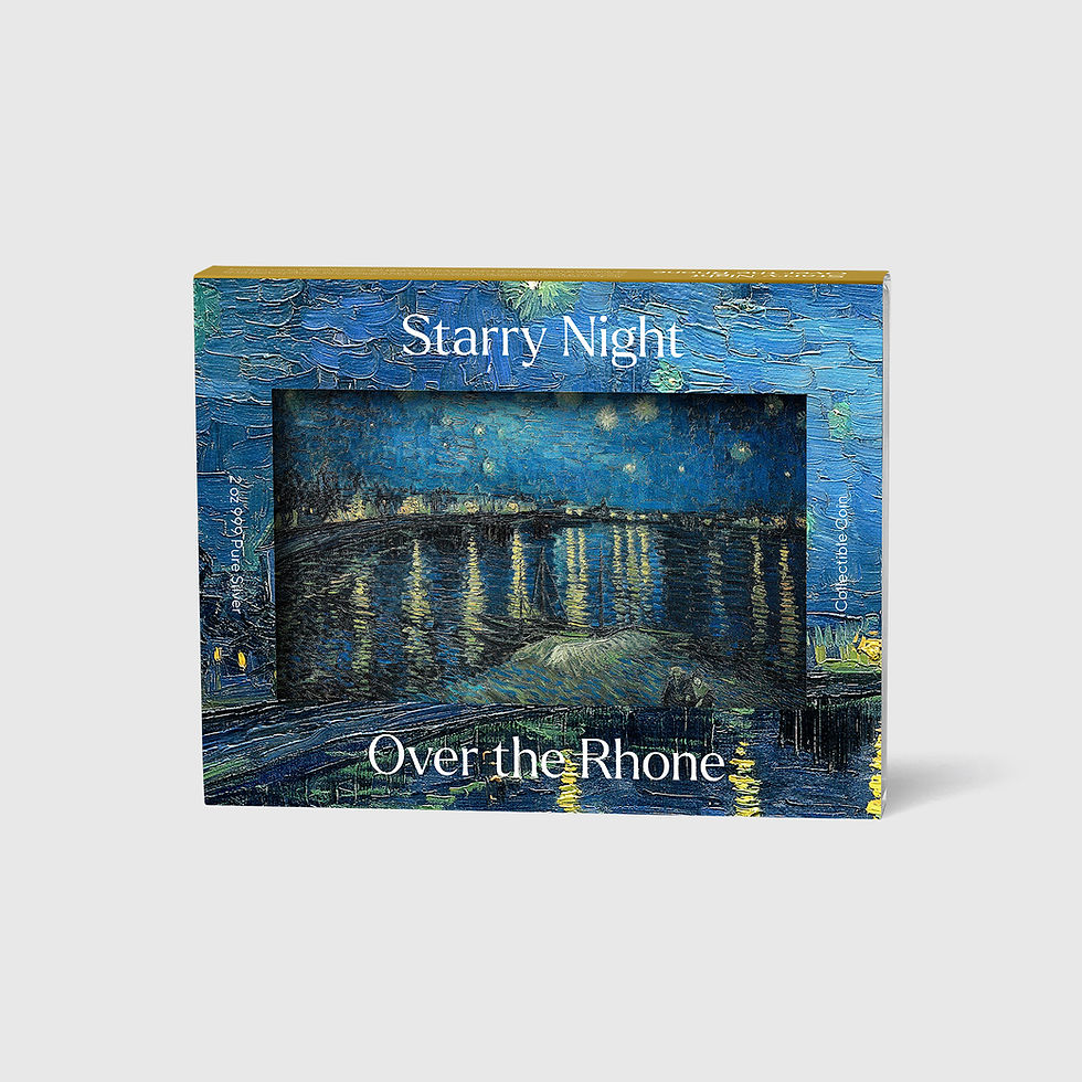 Thumbnail: Starry Night Over the Rhone Vincent van Gogh 2 oz 999 Antiqued Silver Chad 2022