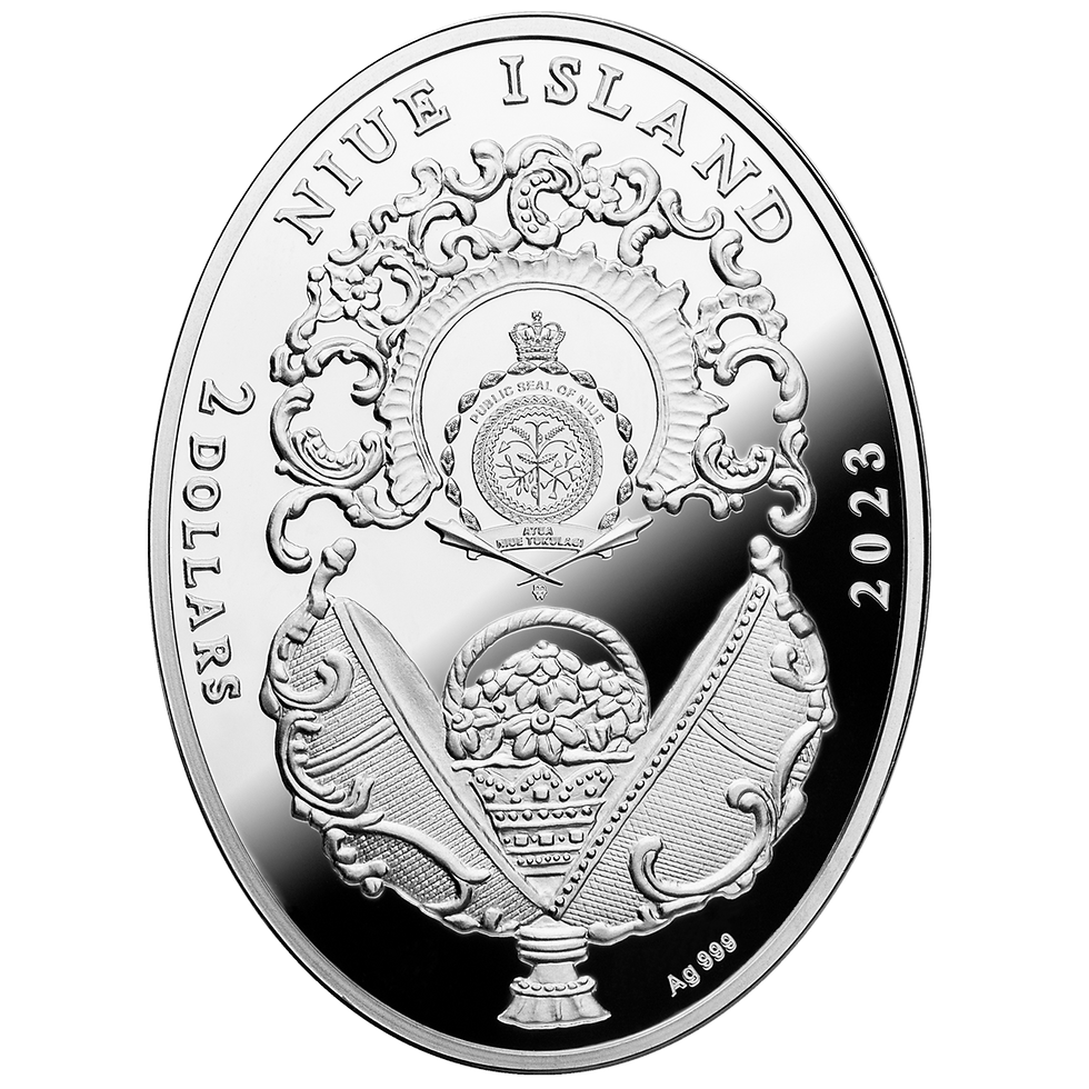 Thumbnail: Laurel Tree Faberge Egg 56.56g Silver Coin $2 Niue 2024