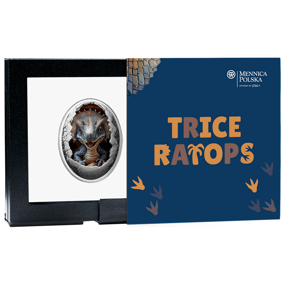 Miniatura: DINOSAURIA: TRICERATOPS Silver Coin 500 Francs CFA Cameroon 2025