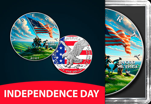Thumbnail: INDEPENDENCE DAY 4th of July American Eagle 1 Oz Silver Coin 1$ USA 2024