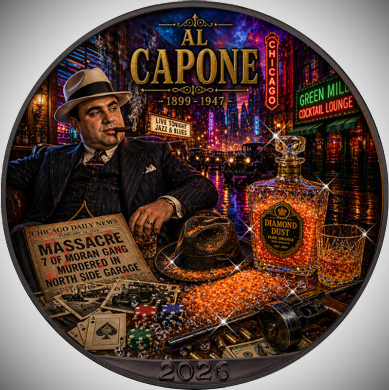 AL CAPONE St. Valentine’s Day Massacre - 1 Oz .999 Silver Coin - 1$ USA 2026