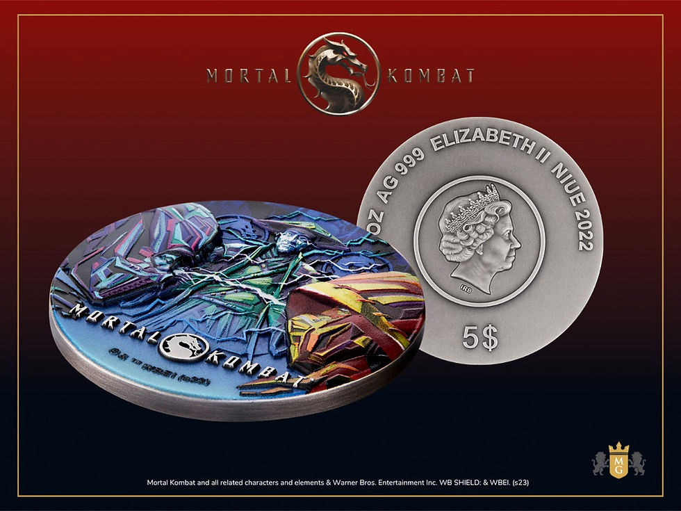 Miniatura: Mortal Kombat 2 oz .999  Silver High Relief $5 Niue 2023