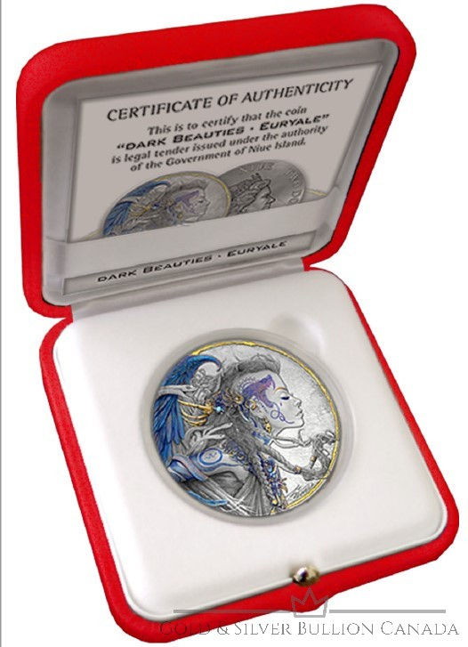 Miniatura: EURYALE DARK BEAUTIES - 2021 Niue 1.6oz (50g) Moneda de plata pura con acabado antiguo
