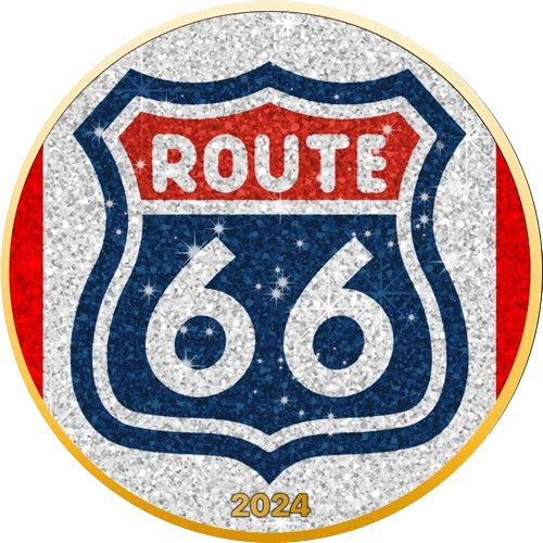 Miniature : DIAMOND FLAG Route 66 1 Oz Silver Coin 1$ USA 2024