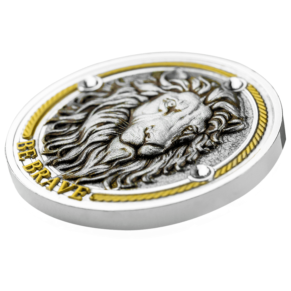 Miniatura: Be Brave - Lion - 1oz .999 Silver 1000 Francs CFA Cameroon 2024